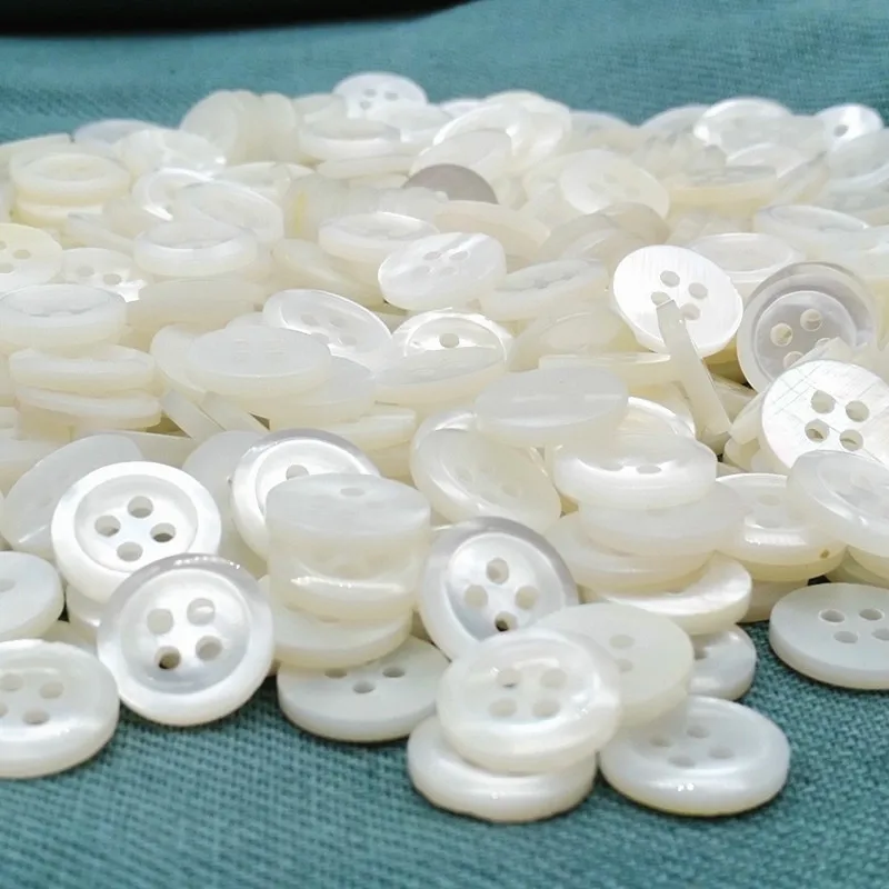 18L 4 holes white mother of pearl shell button 1.9mm-2.0mm thickness, natural real MOP shell button for shirt