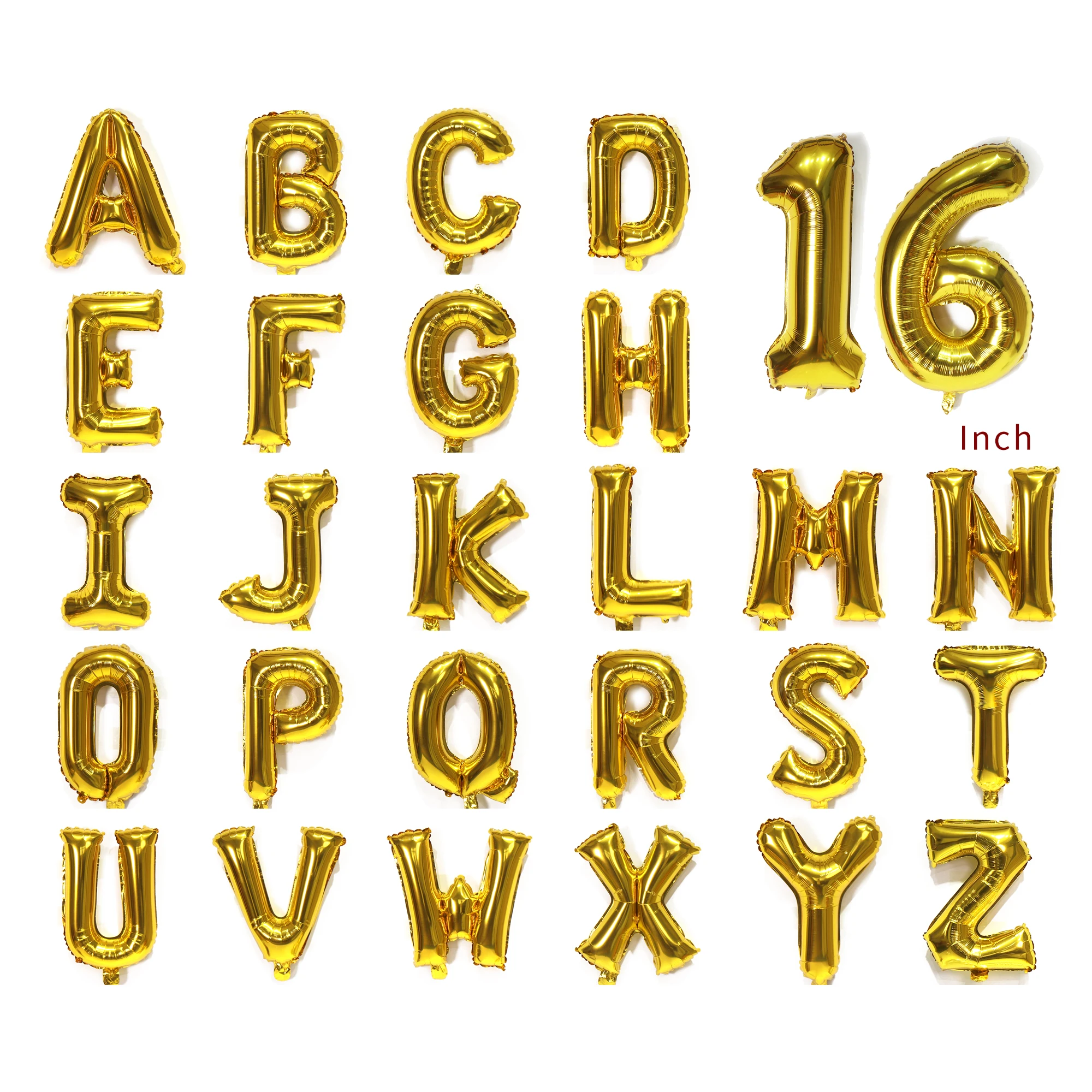 16 inch Rose Gold / Sliver Letter Shape Foil Balloons Wholesale For Birthday Party Wedding Decoration A to Z Letter Balloon
