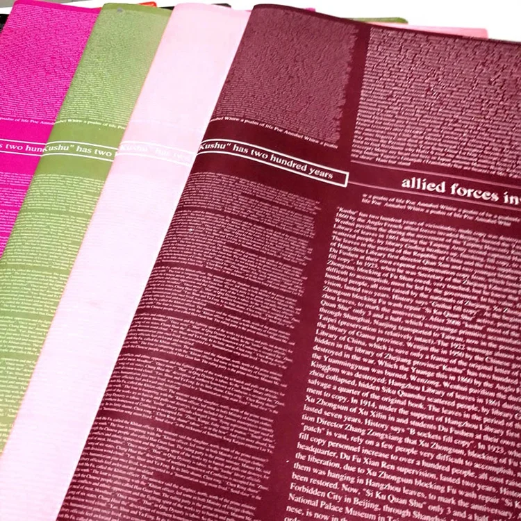 China factory wholesale custom luxury news paper double side printed waterproof flower bouquet wrapping paper