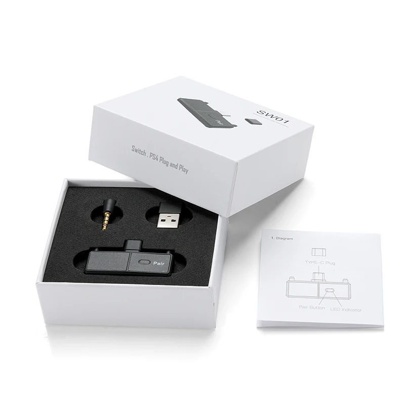  Беспроводной аудио передатчик Plug and Play PS4 адаптер Type-C к BT для Nintendo