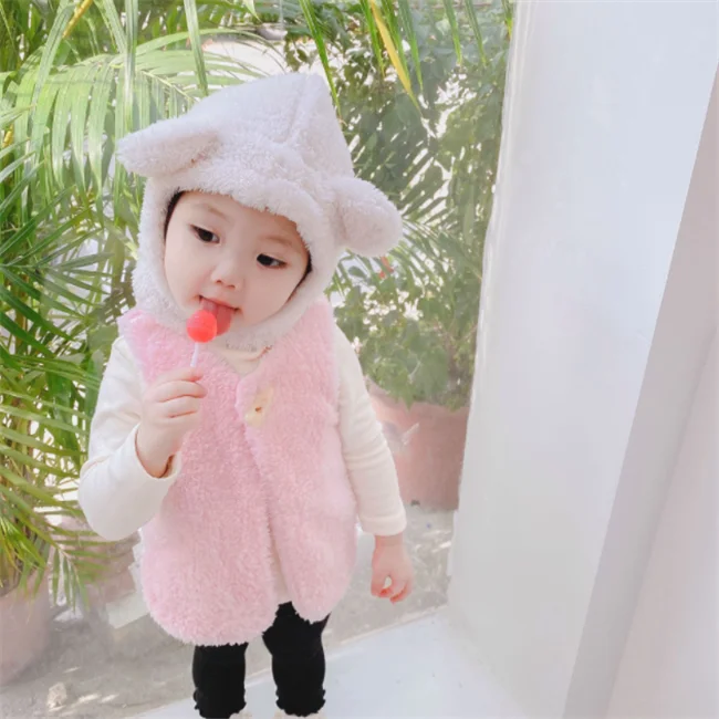 
SE1035 wholesale girls winter clothes kids fur vest winter jackets for baby girl 