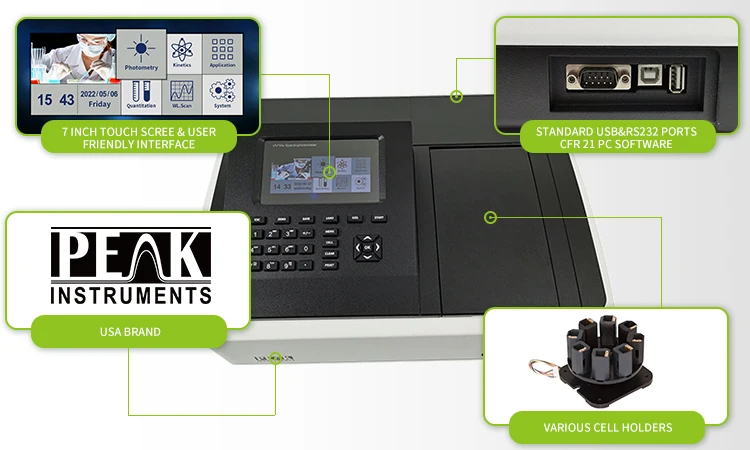 Economic Single Beam Lab 320-1100nm Visible Spectrophotometer