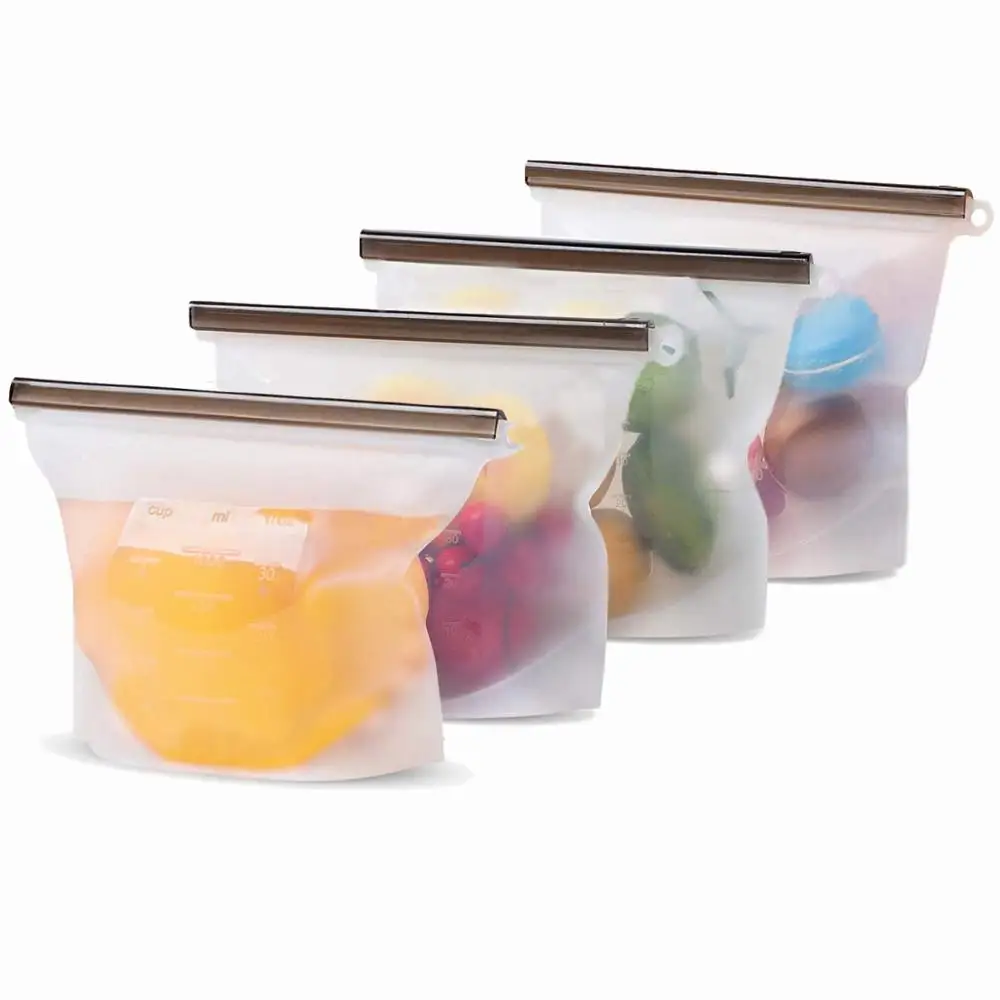 Wholesale price fresh melons fruits vegetables breast milk sandwiches reusable sealed zipper silicone food storage bag
