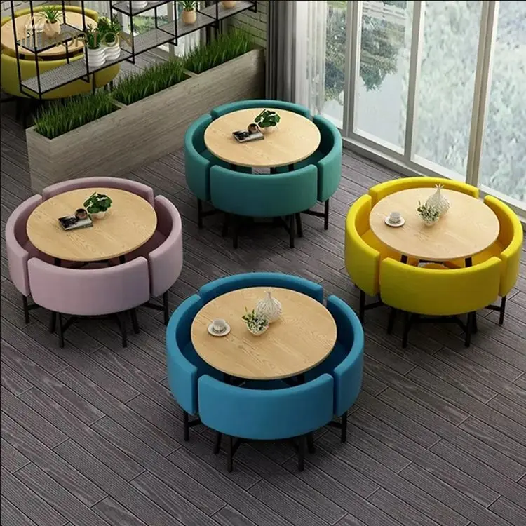 restaurant round dining tables and chairs fashion wrought iron table design cafe shop furniture