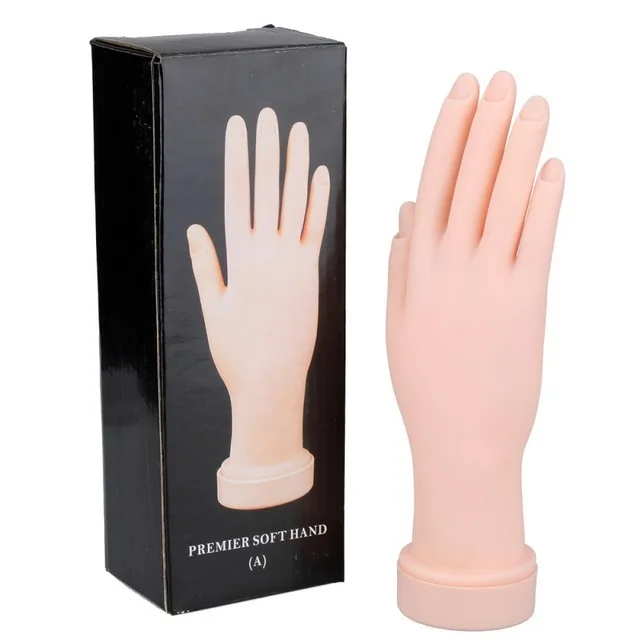 1pcs Nail Tools Professional Can Bend Nail Practice Hand Manicure Diy Nail Training Practice Hand For Beginner