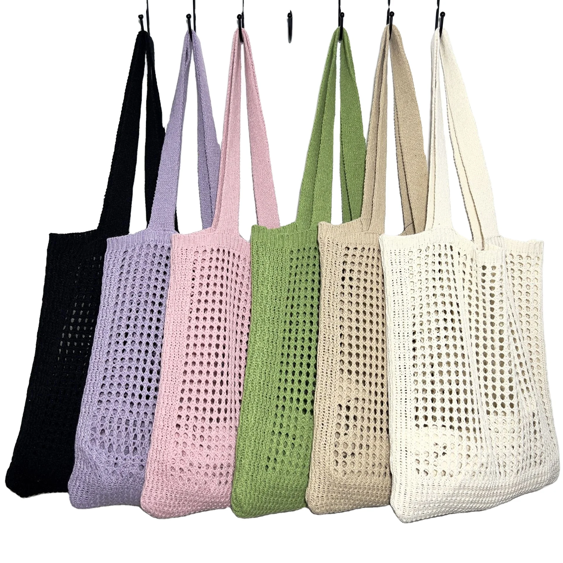 casual knitted woven shoulder beach tote women tote big one shoulder hand bags ladies machine woven knitted shoulder bag