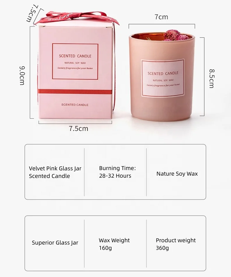 Wholesale Supply Home Decor Natural Essential Oil Candle Gift Ribbon Box Fragrance Options Scented Candle For Friends
