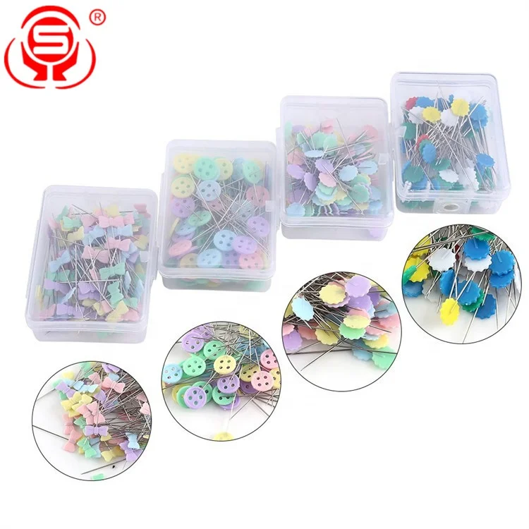 
100 Pieces Bow Tie Shaped Flower Head Pins Flat Head Straight Pins for Sewing Quilting 