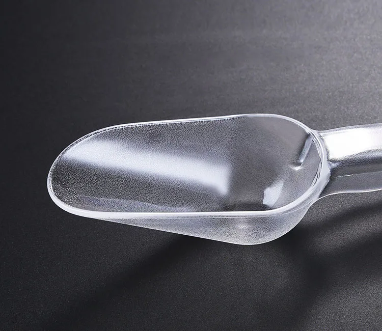 Round Square Clear Plastic Acrylic Long Handle  Food Ice Shovel