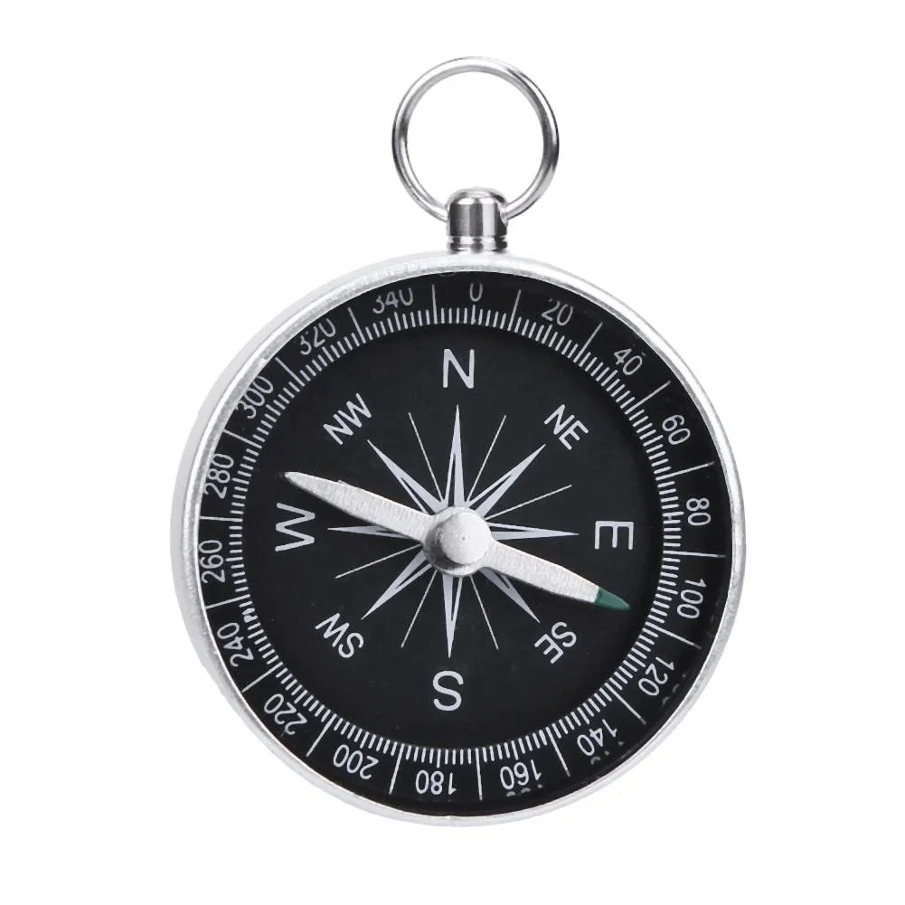 Portable Aluminum Lightweight Emergency Compass Outdoor Survival Compass Tool G44-2 Navigation Wild Tool Black