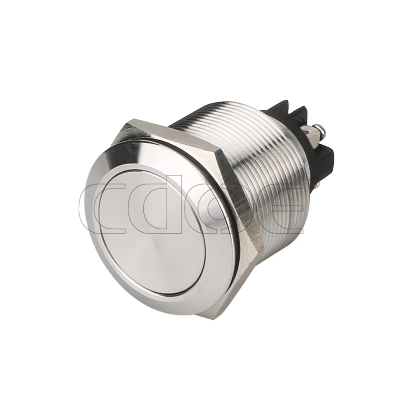Add long metal button switch 25mm waterproof IP65 screw foot  ring power start switch with lamp