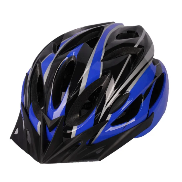 New style EPS PC adjustable head circumference breathable detachable lining one molding blue anti-impact bike helmet
