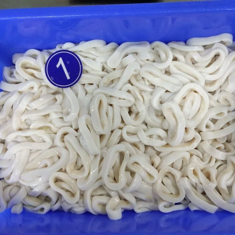 Seafood Exporter Class A Frozen Squid Illex Ring Size 3-8cm Todarodes Pacificus Squid Rings With Skin 10%Glazing
