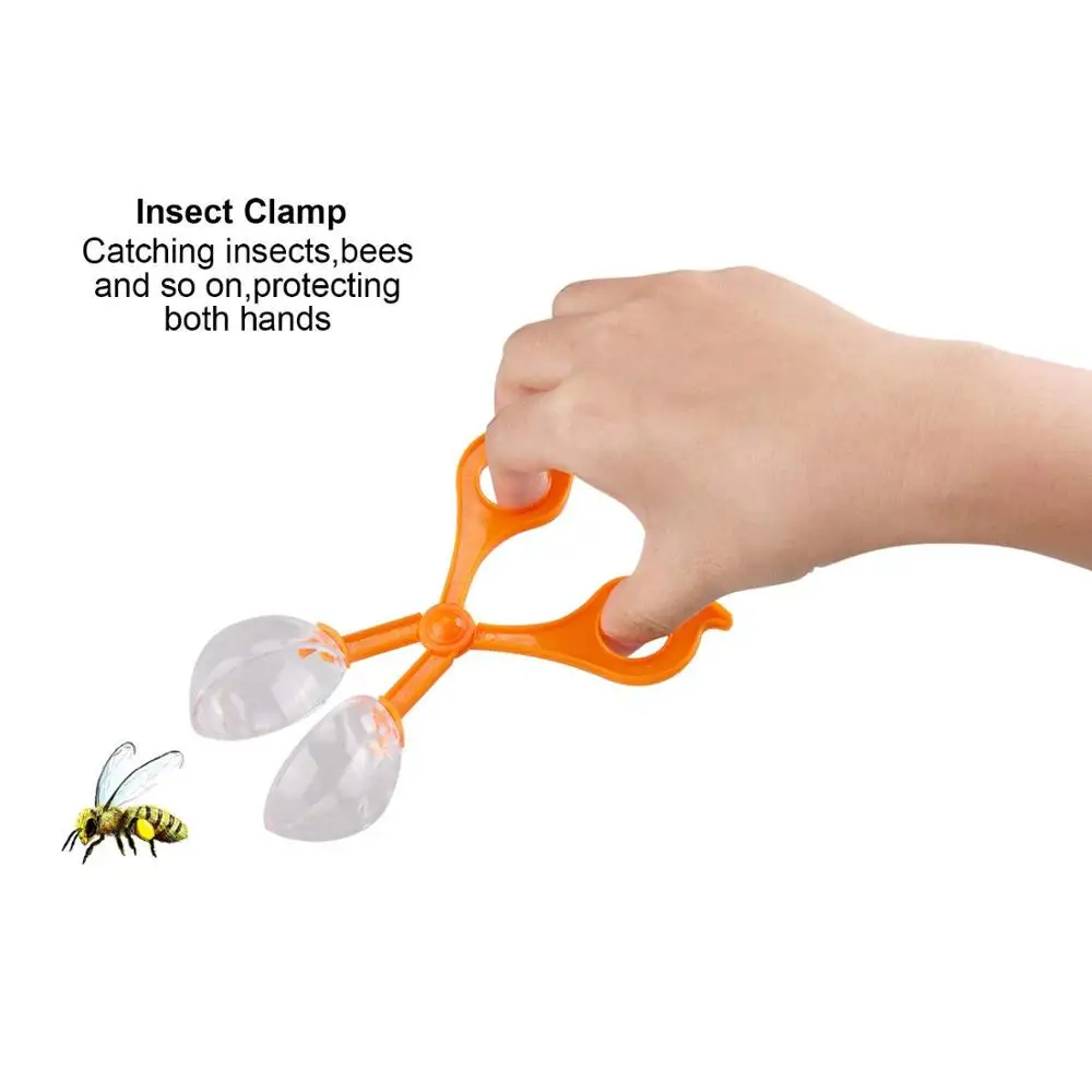 Plastic Scissor Clamp with Transparent Ball + 1PCS Tweezers Nature Exploration Toy Insect Study Tool for Kids Children Gift