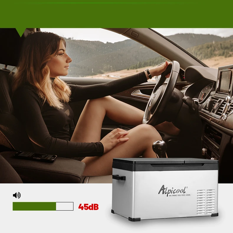 Alpicool CD35 small 12v fridge ac/dc compressor electronic car fridge dual-zone portable camping mini refrigerator freezer