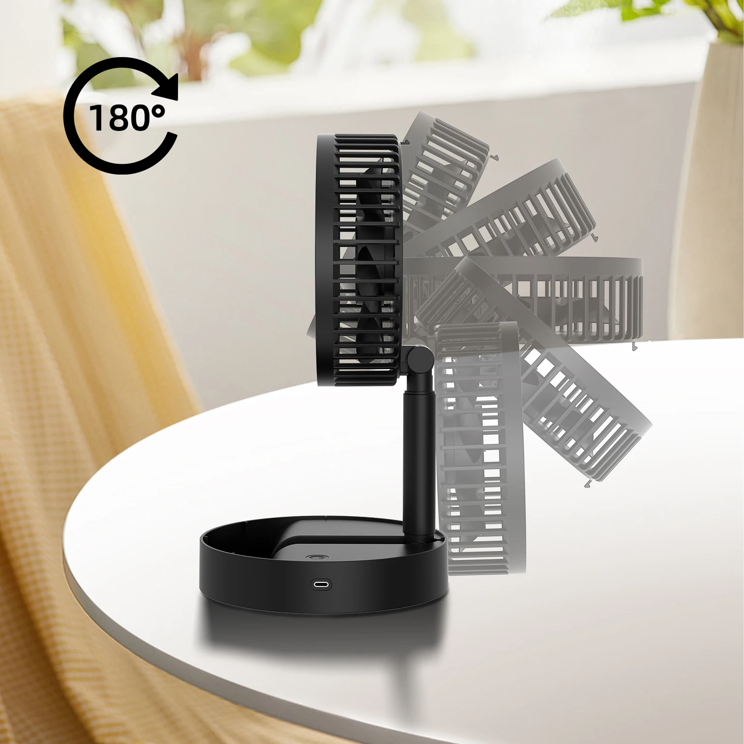 RoHS 3 Fan Speed 5V DC Wireless USB Rechargeable Foldable Air Cooling Portable Fan Electric Smart Desk Table Folding Fan