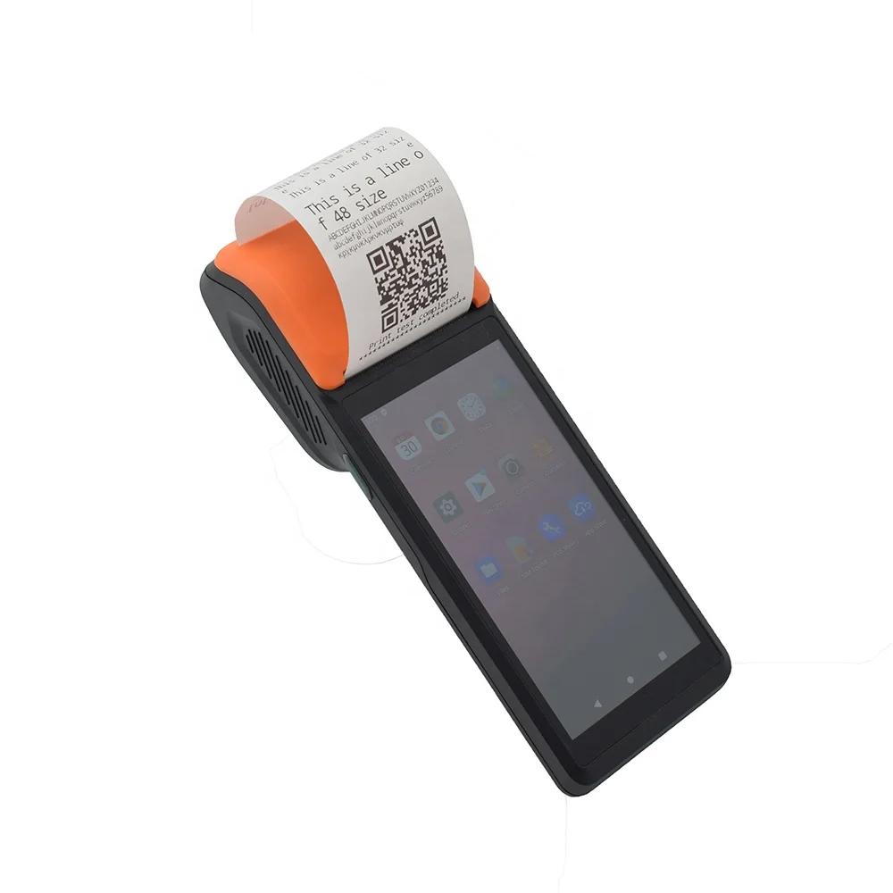 4G WiFi Android 11 Handheld POS PDA Terminal Device 58mm Thermal Printer Whit Barcode Scanner