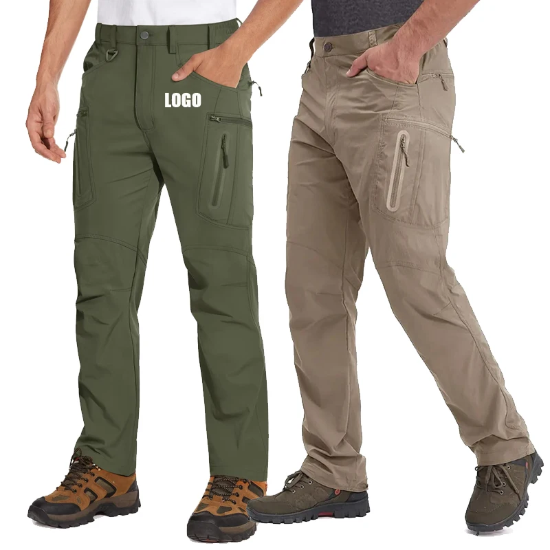 Custom Summer Lightweight Trousers Mens Tactical Fishing Pants Outdoor Hiking Nylon Quick Dry Cargo Pants Casual Work Trousers