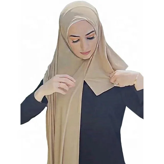 Custom High quality instant model jersey hijab ready to wear scarf shawls stretchy premium jersey scarf instant hijab