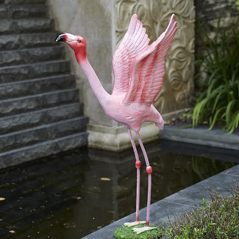 Garden Decoration Bespoken Design Exhibition Resin Flying Flamingo