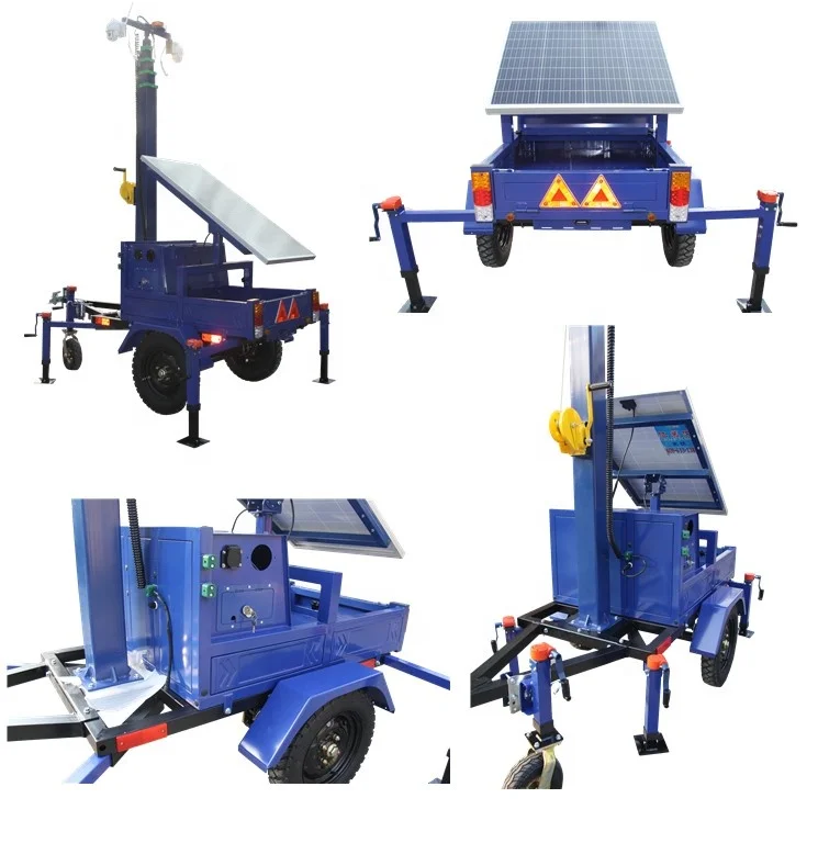 custom mobile surveillance CCTV camera solar panel for trailer
