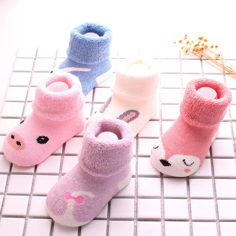 2021 new Creative cartoon animal head baby socks autumn and winter style