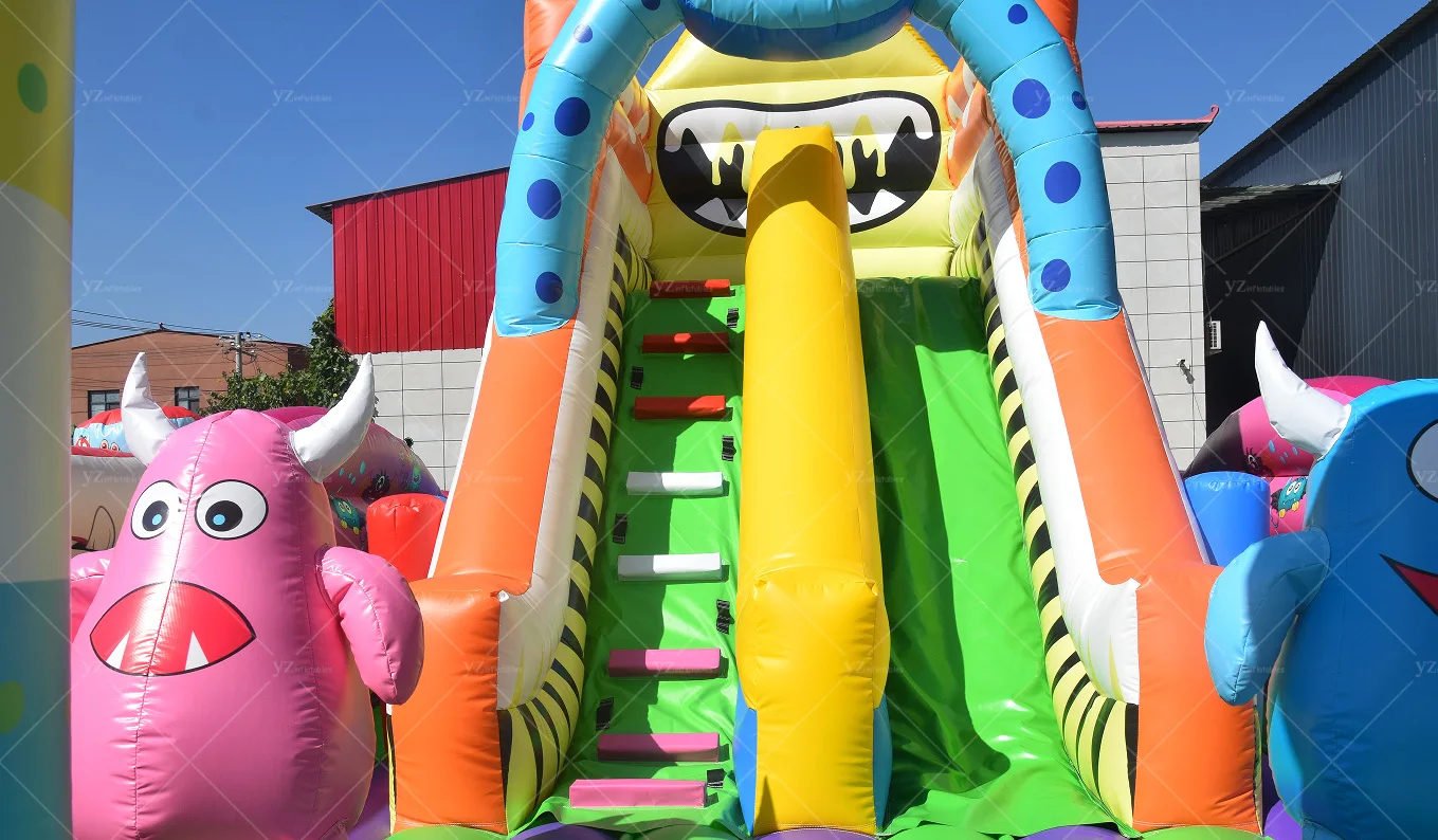 Giant Monster Themed Inflatable Slide for Kids - Perfect Backyard Adventure and Fun Playtime Experience!