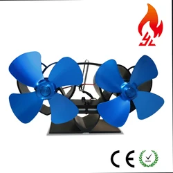 New Design Mini Twin 4 Blades Smart Wood Stove Fan