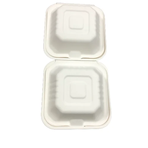 fast food shop use custom logo print takeaway disposable bagasse burger and fry chips paper packaging box