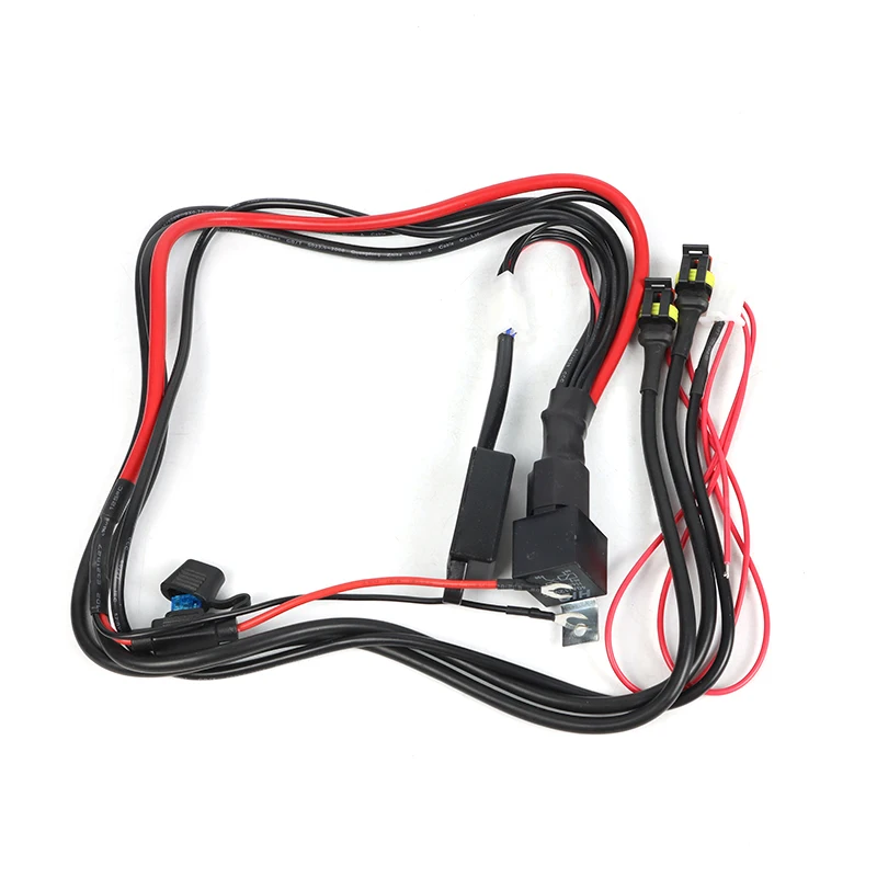 Светодиодная фара для мотоцикла набор монтажной схемы универсальный реле 12v Led дальнего света бар жгут проводов с выключателем