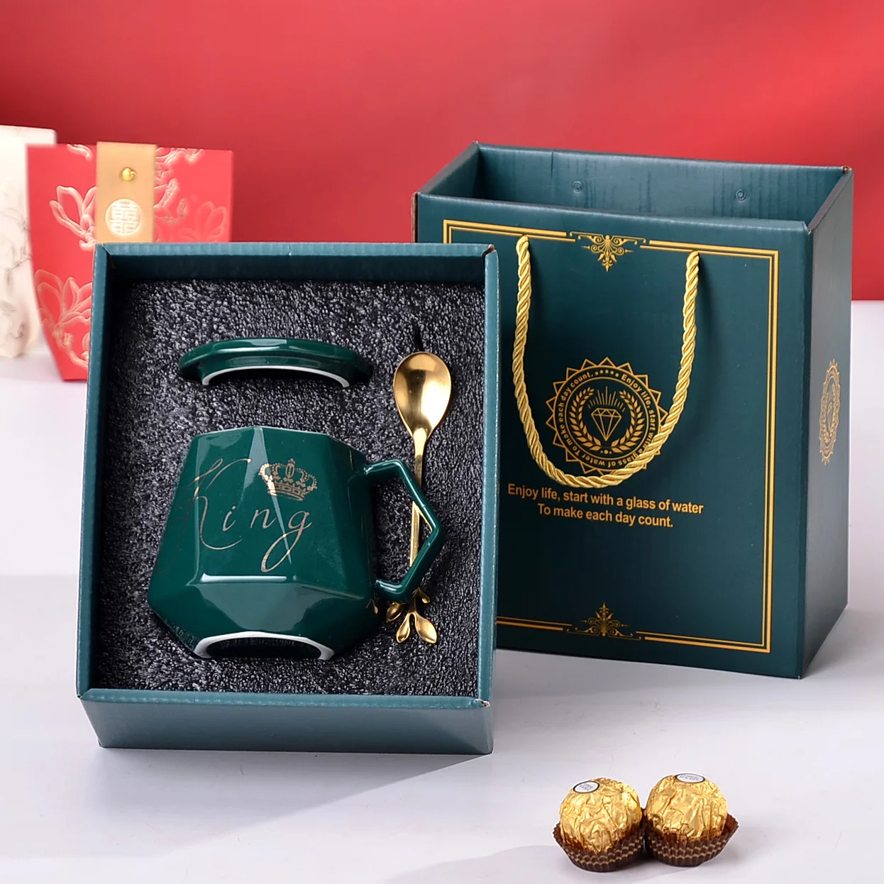 Template Simple European Fashion Color Glaze Diamond Starry Mug