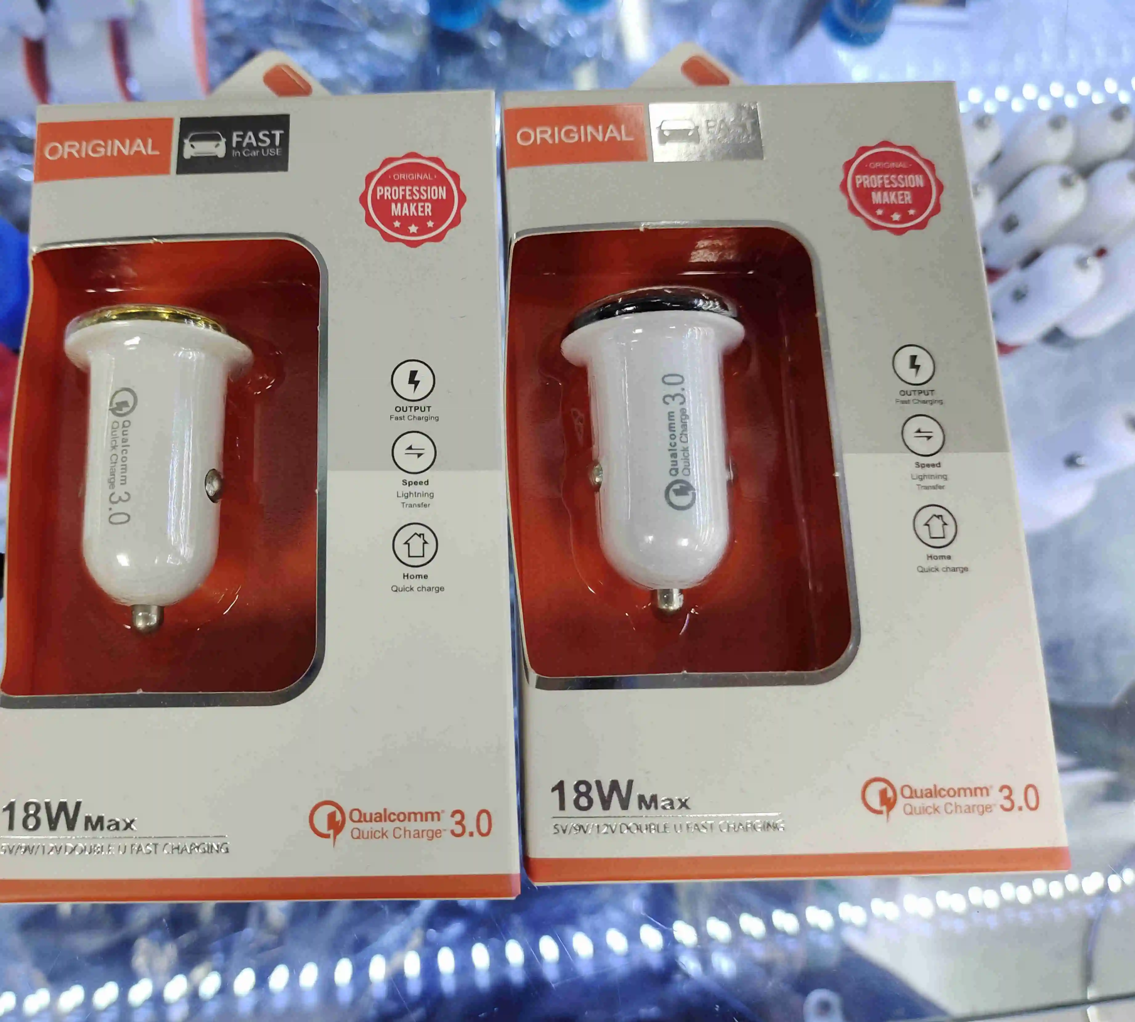 1 USB Port 2 USB Port 2.4A QC 3.0 Fast Charger Car Adapter