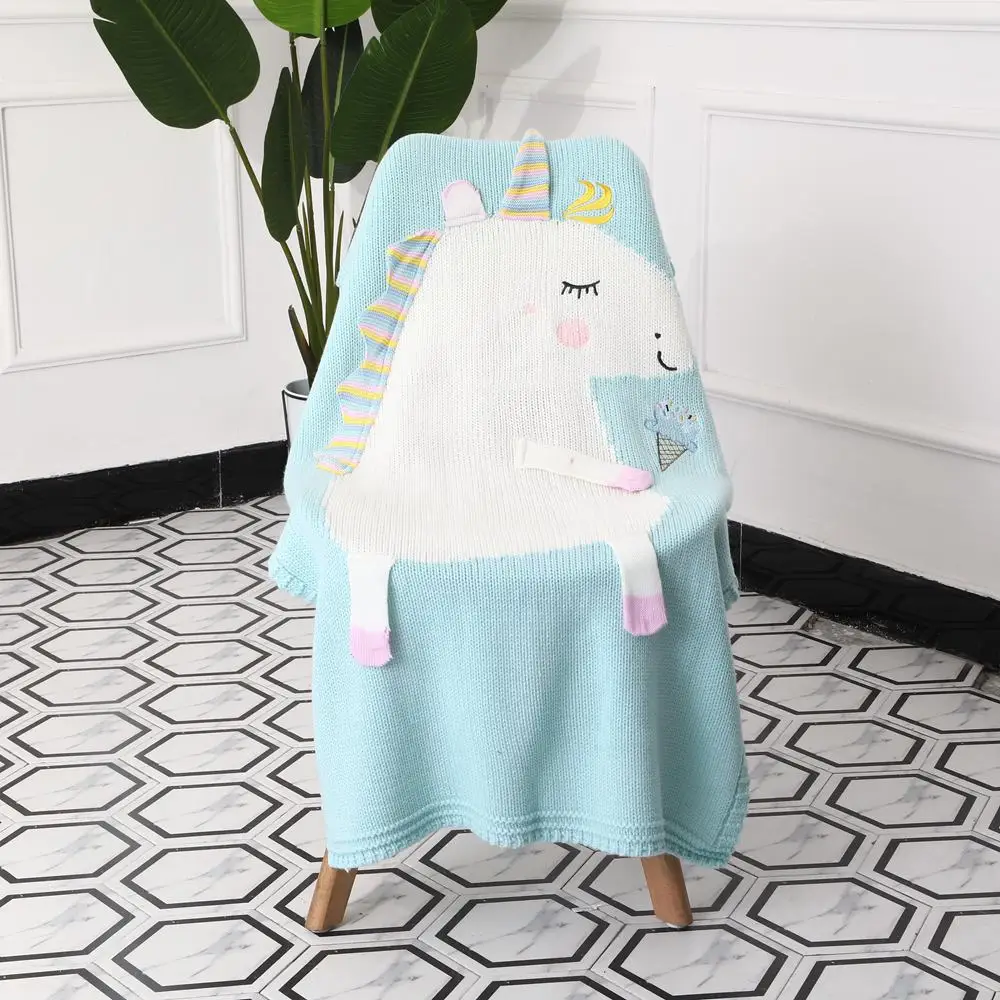 
Toddler Blanket Super Soft Knit Warm Multi Color Baby Blanket 