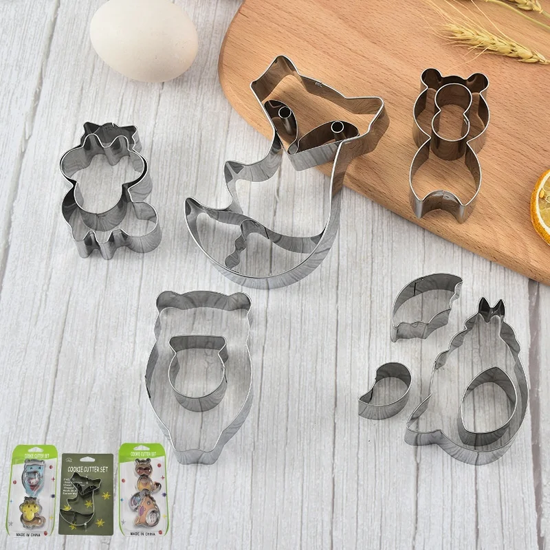 Animal Cookie Cutter 430 Stainless Steel Cookie Cutter Molds Set Bear Fox Tmall