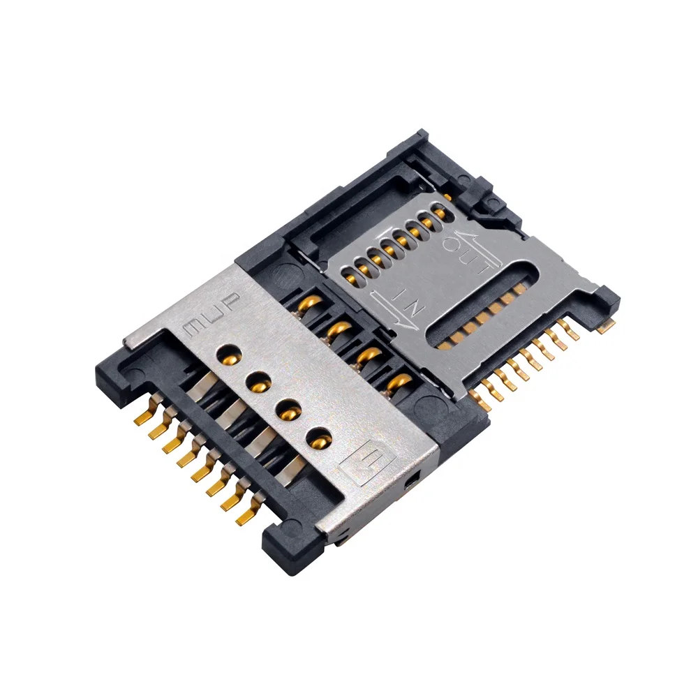 M6019 SIM 8P+Micro SD 8P 2 in 1 Card holder Conn TF Card Adapter socket for smart home EV in India Malaysia Israel UAE Vietnam
