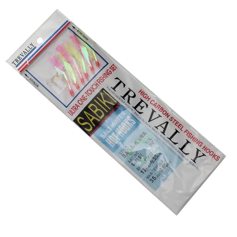 Цзинчжи Sabiki 6 шт./пакет приспособлений Приманка Мягкая строка с украшением в виде кристаллов рыболовные приманки приспособлений колючей крючок