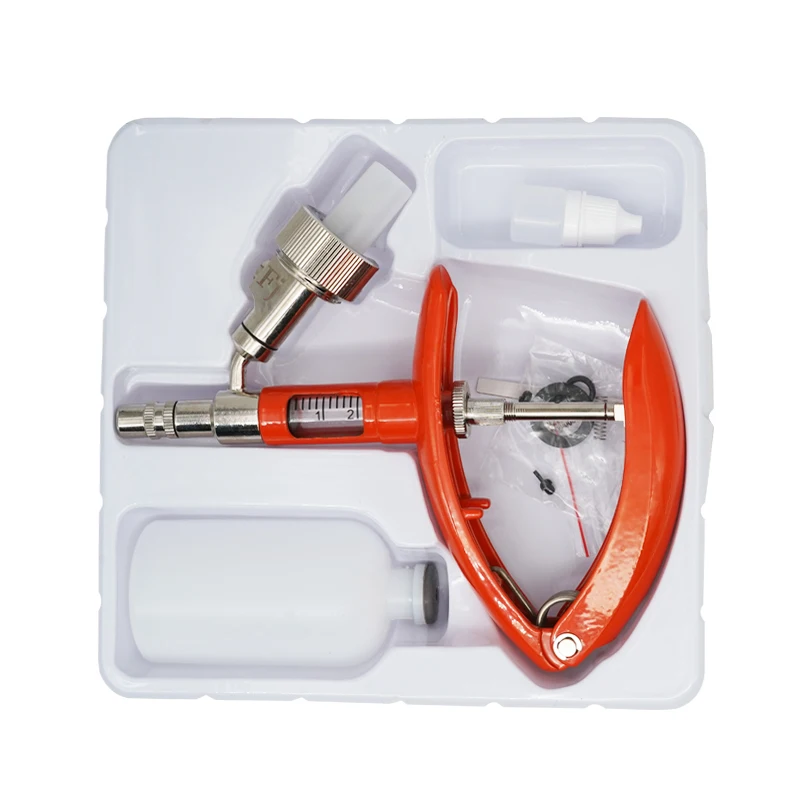 Высокая точность 0 2-2 мл/0 5-5 мл металлический Регулируемый автоматический шприц для вакцины свиней овец животных ветеринарная вакцинация инжектор