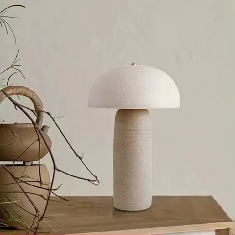 Modern creative simple hotel home mushroom table lamp decorative bed side ceramic table lamp