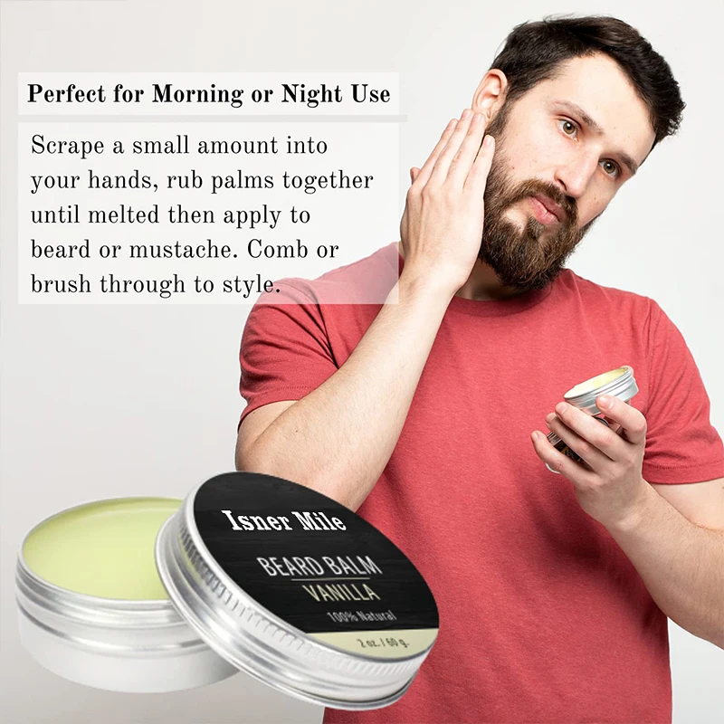 Beard Balm for Men Leave in Beard Conditioner Scented Made with Natural Organic Beard Butter Strengthens Softens Mustaches