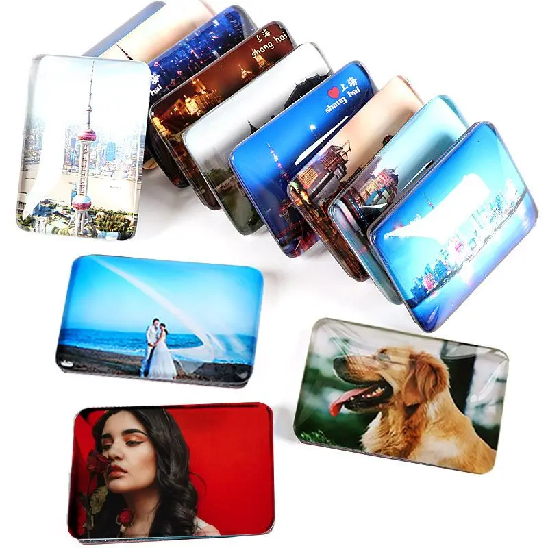 1PCS DIY Various Shapes Personal Custom Glass Fridge Magnet Photo Art Souvenir Fridge Magnet