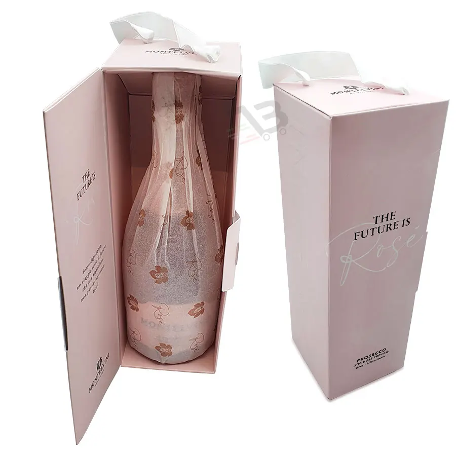 Italian Luxury Wine Sparkling Rose Montelvini to drink very cold Packaging with Box