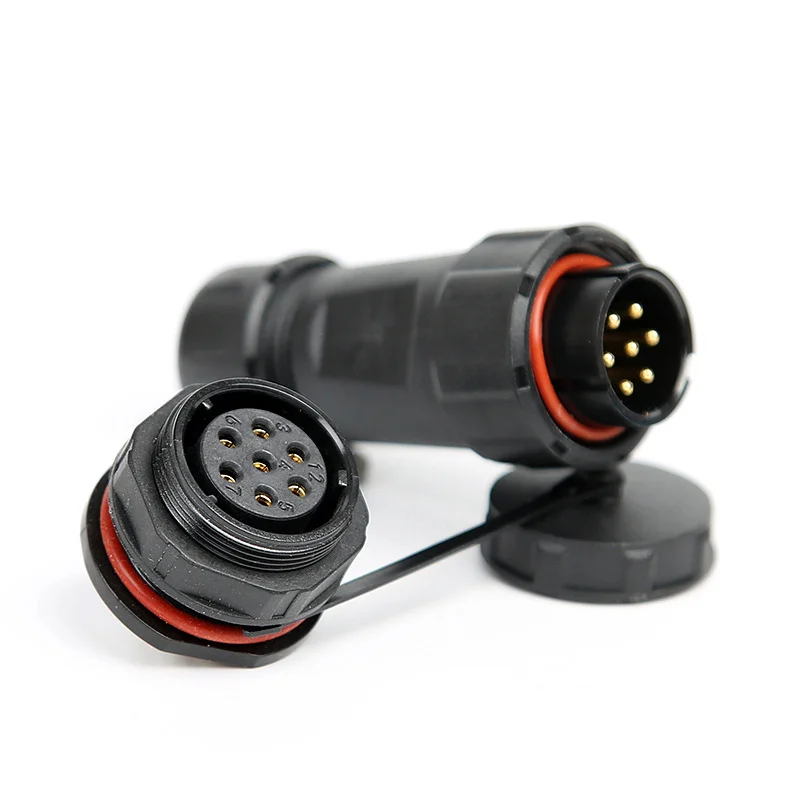 IP68 Waterproof Aviation Cable Connector sp21 7pin 7cores Docking Back Nut Male Plug & Female Socket For LED Screen