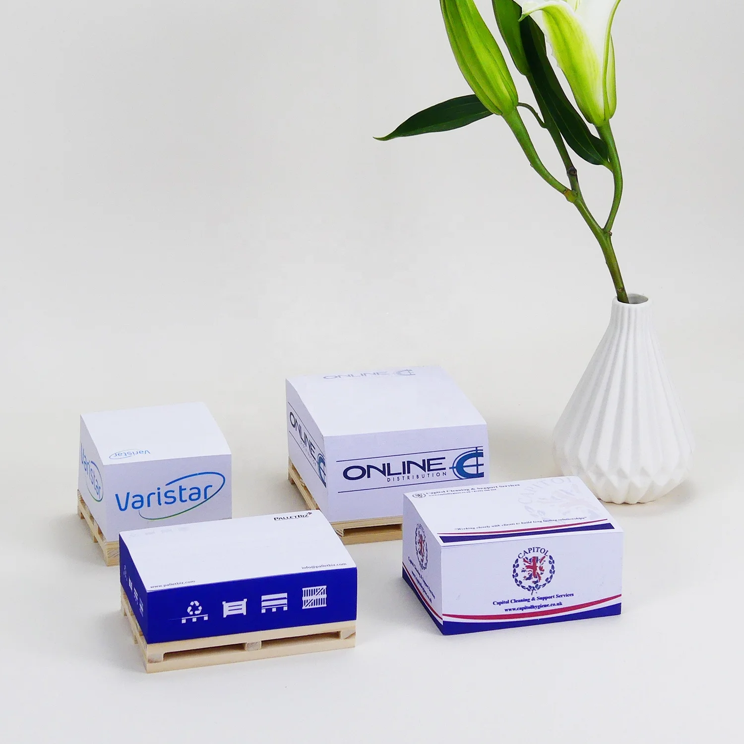Custom Cube Logistics Wood Pallet Memo Pads Self-Adhesive Loose Leaf Paper Sticky Notes for Gift & Promotion