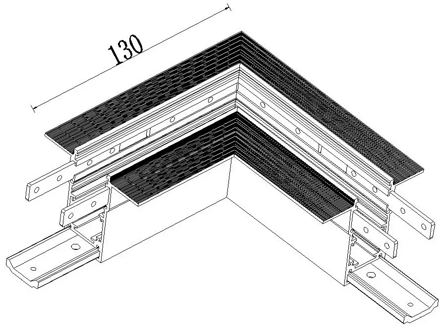  Black Recessed Embedded Magnet Track Rail System For Magnetic Lights