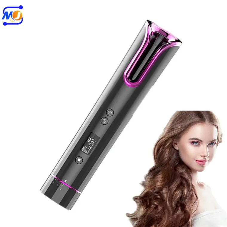 Zkagile 2021 New Design Cordless Hair Curler USB Interchangeable Hair Curling Iron Iron Hair Curler