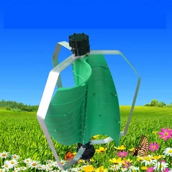 Wind Turbine 2 Blades Wind Power Generator DC12V 24V 100W Vertical Axis Spiral Wind Turbine Generator  for Garden & Home