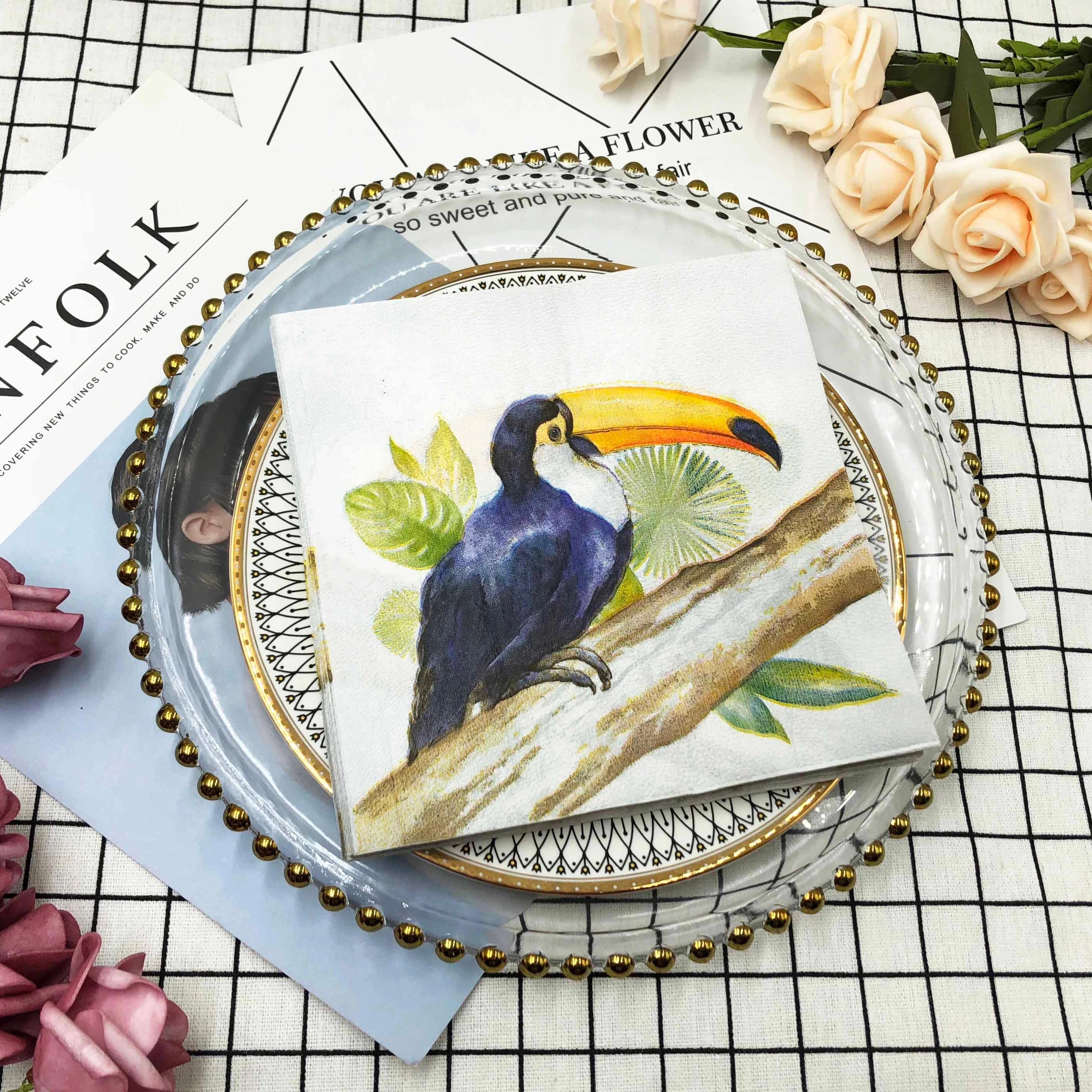 Disposable Extra Thick decoration Paper Napkin Animal Printed Party Napkin Paper