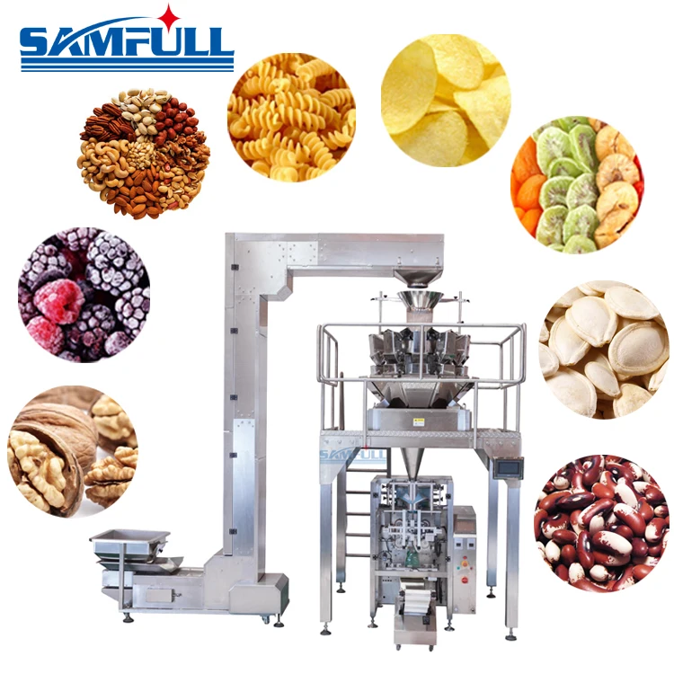 Высокоточная вертикальная машина для упаковки сухих фруктов, многоголовочные весы от 50 г до 1 кг, смешанные орехи, машина для упаковки сухих фруктов