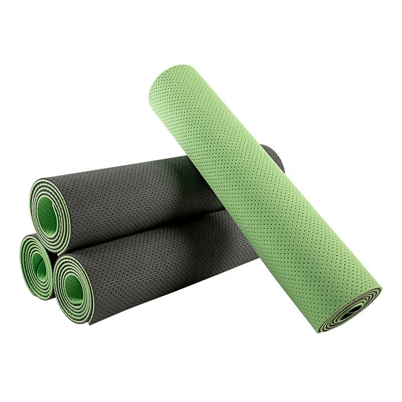 Miska Прямая поставка ТПЭ Йога Матовый для йоги спортивный тренажерный зал Yogamatt Противоскользящий 6 мм Пользовательский логотип экологичный двухслойный Коврик