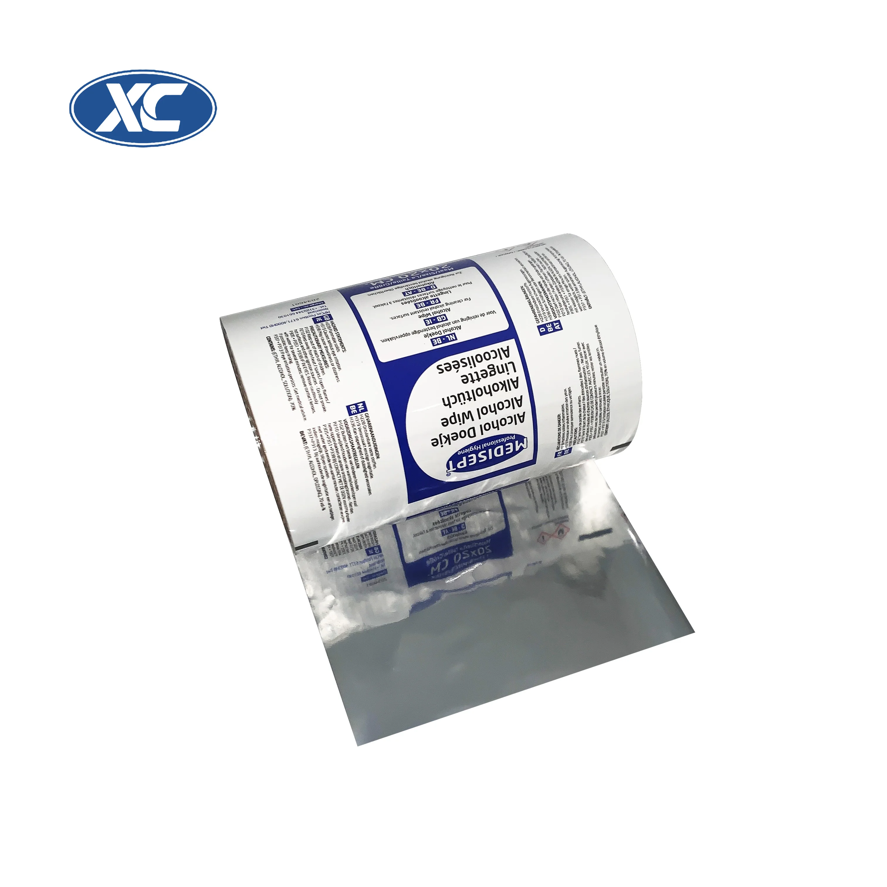 Custom Printed heat seal roll film PET BOPP bady wet tissue plastic packaging flexible laminating film roll